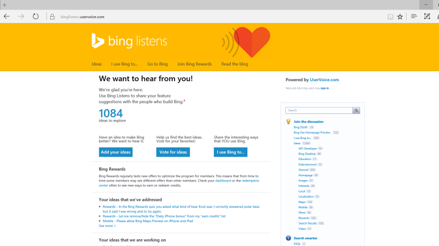 As the Bing Listens ideas site explains, you might see different Bing Rewards offers compared to your friends